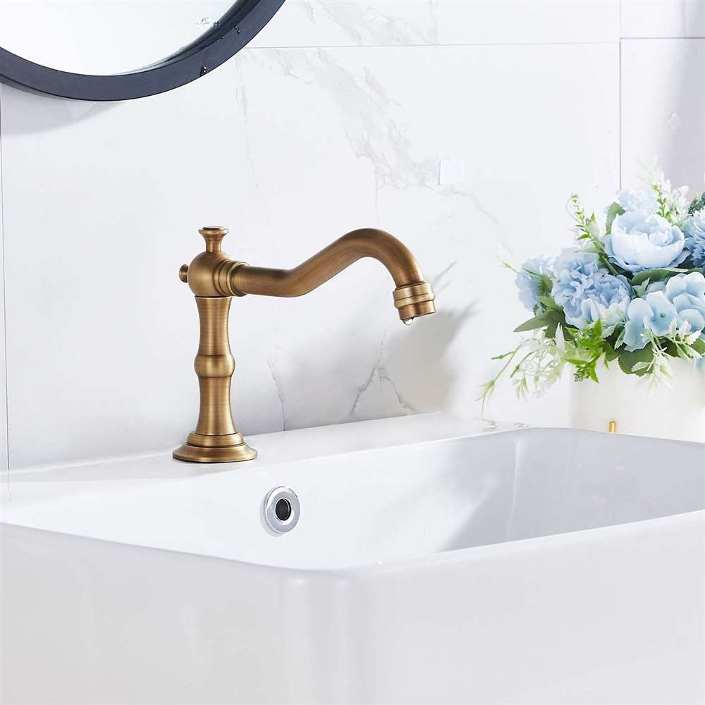 Antique-style commercial touchless faucet (sensor-operated)